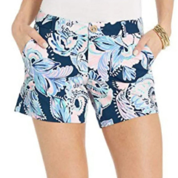 LILLY PULITZER Callahan Knit Short‎ in High Tide Navy Holy Flockamolie - Picture 1 of 8